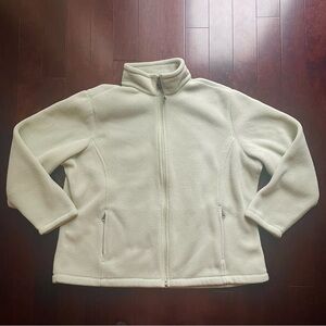 Eddie Bauer Light Green Fleece Full Zip Jacket Mock Neck Womens XXL